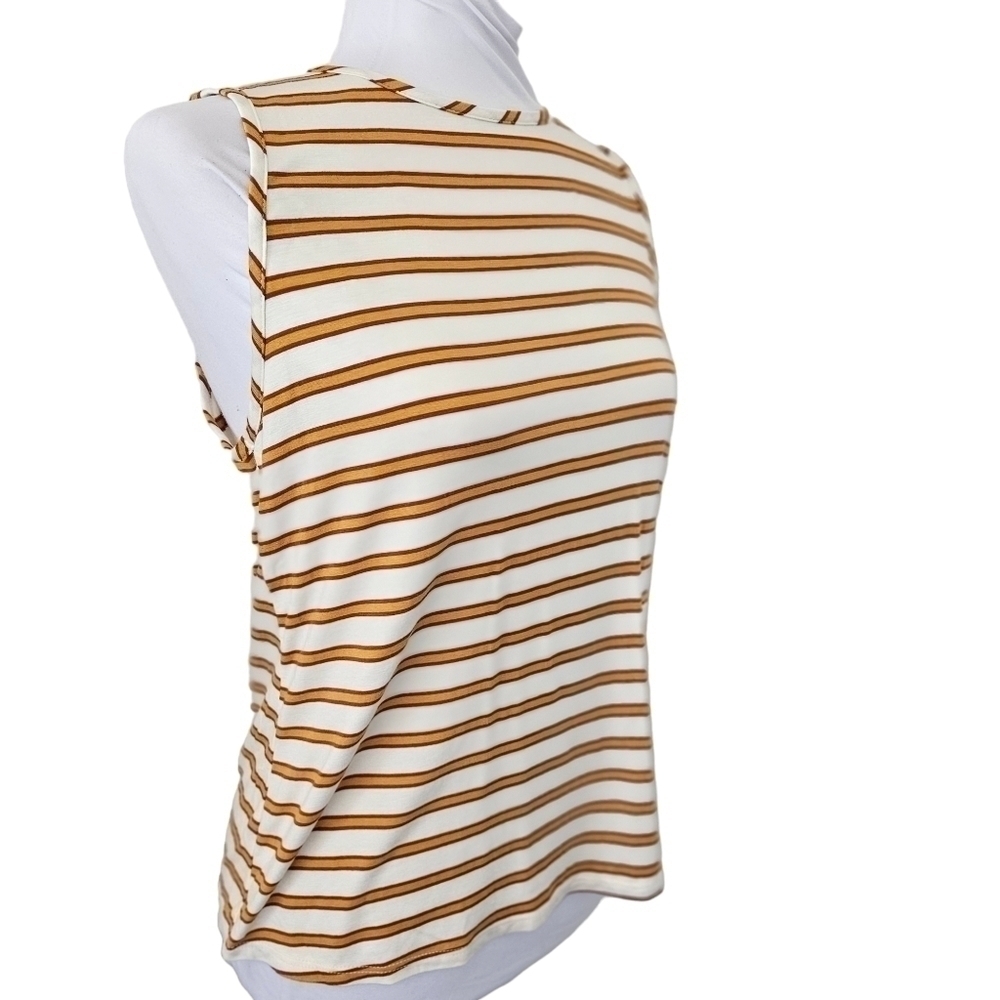 Green Envelope Sleeveless Striped Top with Tie Back